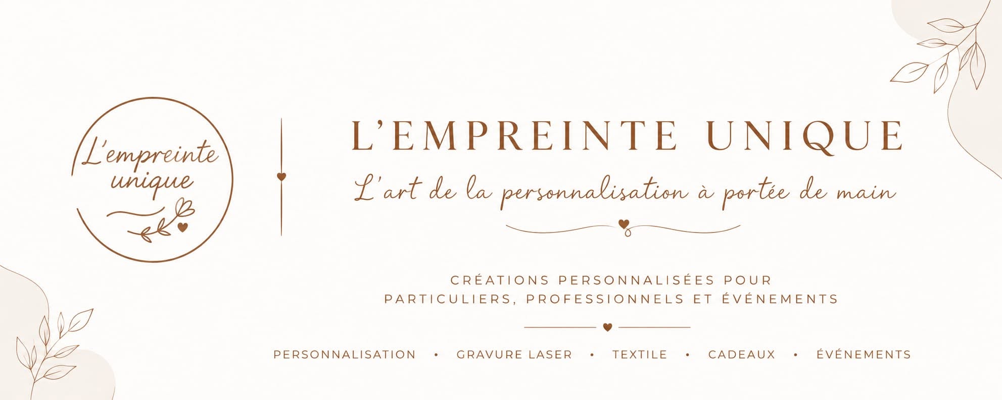 bannière, l'empreinte unique, cadeau, personnalisation, gravure, professionnel