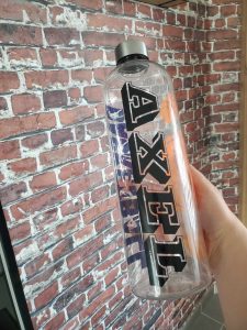 Gourde en plastique personnalisée, création artisanale, basketball, stickers