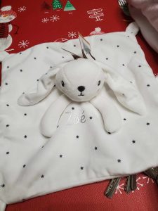 Doudou pour bébé personnalisé, fait-main, cadeau de naissance