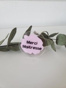 Porte clé, personnalisation, fin d'année, maîtresse, école