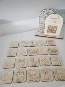 Jeu en bois, fun, memory, enfant