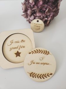 annonces, cadeau, bois, gravure, surprise, naissance, mariage