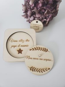 annonces, cadeau, bois, gravure, surprise, naissance, mariage