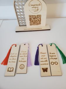 marque-pages, bois, personnalisation