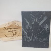 ardoise, geek, superhero, gravure