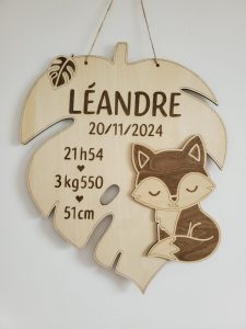 naissance, décoration, déco murale, bébé, baby, famille, bois, personnalisation