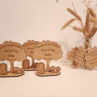 sujets, bois, baptême, enfant, mamie, papy, cadeau, marraine, parrain, love, famille