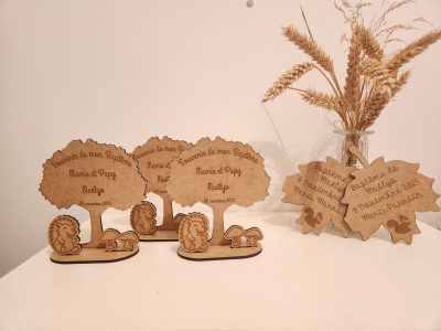 sujets, bois, baptême, enfant, mamie, papy, cadeau, marraine, parrain, love, famille