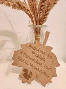 sujets, bois, baptême, enfant, cadeau, marraine, love, famille