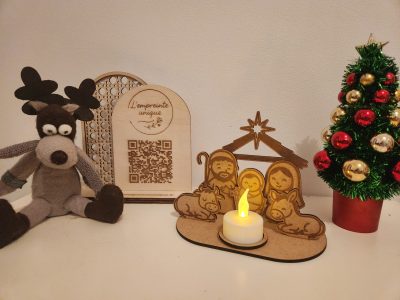 crèche, noël, bois
