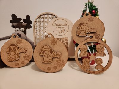 boules, bois, sapin, noël, personnalisation