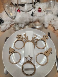 rond de serviette, décoration, table, noël