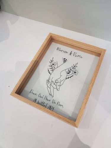 Cadre, personnalisation, cadeau mariage, love